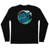 Santa Cruz Wave Dot L/S Regular T-Shirt Mens, Black