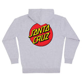 Santa Cruz Classic Dot Mens Zip-up Hoodie, Grey Heather