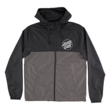 Opus Dot Chest Men's Hooded Windbreaker Jacket, Black/Graphite