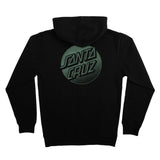 Tone Stamped Dot Zip Women's Hooded Midweight Sweatshirt, Black